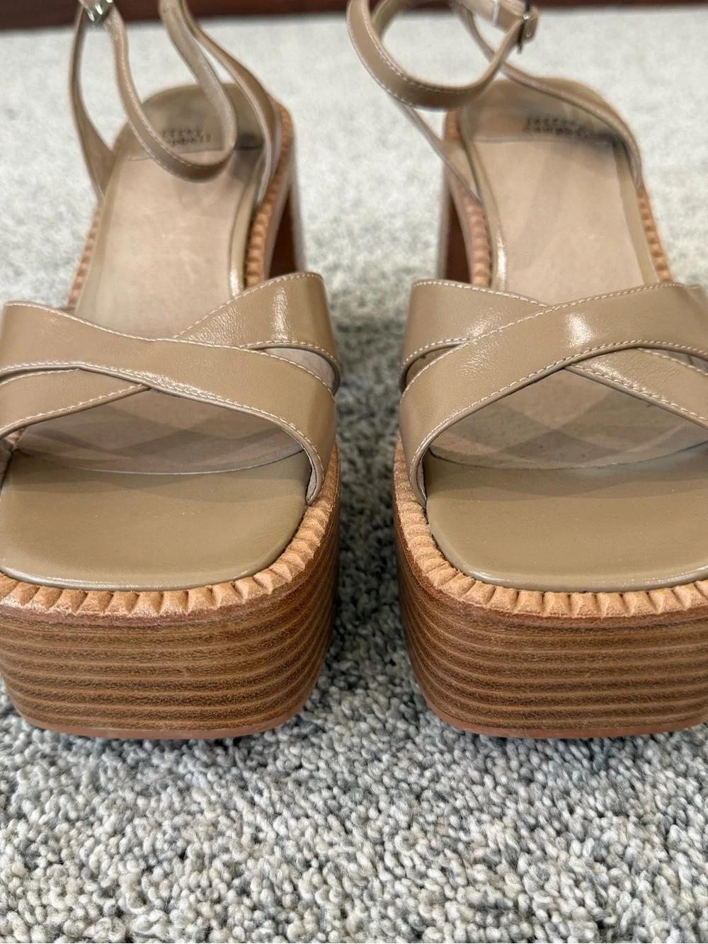 Jeffrey Campbell Naomi Platform Leather Sandals Square Ankle Strap Women’s US 10